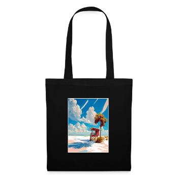 Siesta Key Floride Vintage voyage affiche Souvenir - Sac en tissu - noir - Devant