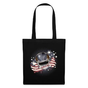 Football Helmet with USA Flag in Vintage Colors - Tote Bag - black - Front