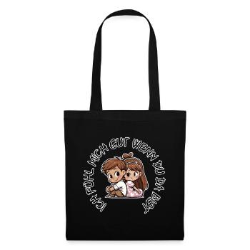 Loving Couple Circle Message I Feel You - Tote Bag - black - Front