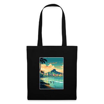 Honolulu Hawaii Vintage Reiseposter WPA Souvenir - Stoffbeutel - Schwarz - Vorne