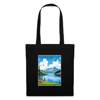 Skilak Lake Alaska Vintage Reiseposter Souvenir - Stoffbeutel - Schwarz - Vorne