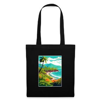 Kailua Kona Hawaï Vintage voyage affiche Souvenir - Sac en tissu - noir - Devant