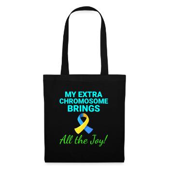 Sensibilisation au syndrome de Down Chromosome supplémentaire joyeux - Sac en tissu - noir - Devant