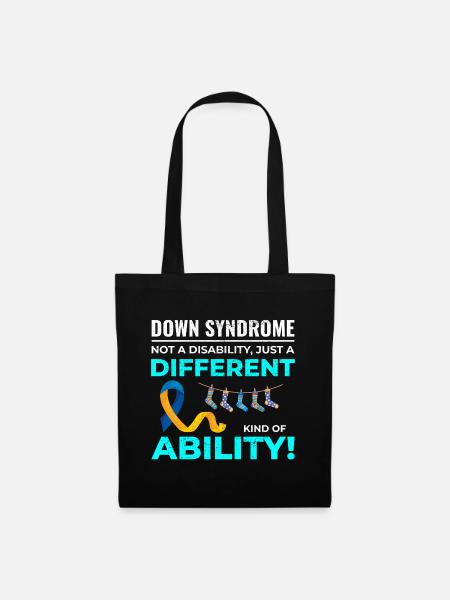 Down-Syndrom Bewusstsein Unterschiedliche Fähigkeit - Stoffbeutel - Schwarz