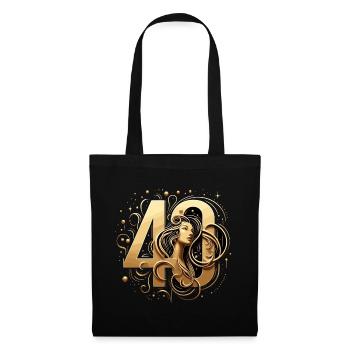 40 Jahre Gold Frau 40. Geburtstag Geschenk - Stoffbeutel - Schwarz - Vorne
