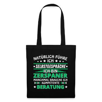 Je me parle à soi-même - Édition Zerspaner - Sac en tissu - noir - Devant