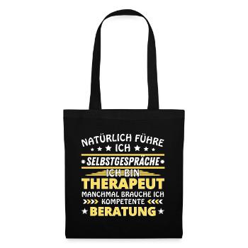 Je me parle à soi-même - Édition thérapeute - Sac en tissu - noir - Devant