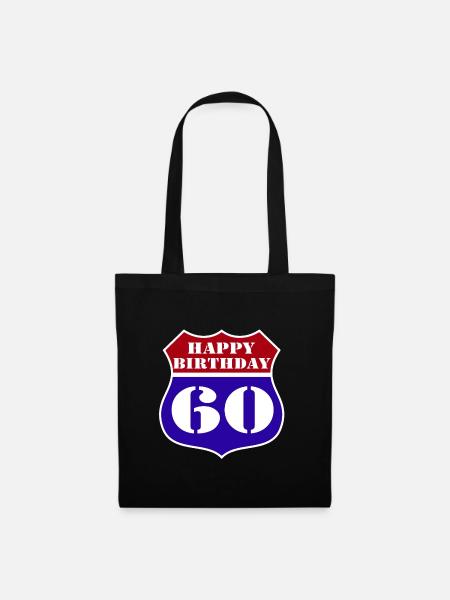 60.Geburtstag , US Happy Birthday 60 (25) - Stoffbeutel - Schwarz