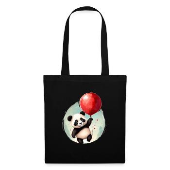 Panda Ours avec Ballon - Sac en tissu - noir - Devant