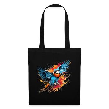 Buntfalke Farbkleckse Farbspritzer - Stoffbeutel - Schwarz - Vorne