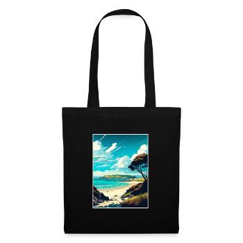 Doubtless Bay Neuseeland Vintage Reiseposter - Stoffbeutel - Schwarz - Vorne