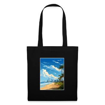Gold Coast Australien Deko Vintage Reiseposter - Stoffbeutel - Schwarz - Vorne
