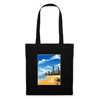 Gold Coast Australien Deko Vintage Reiseposter - Stoffbeutel - Schwarz - Vorne