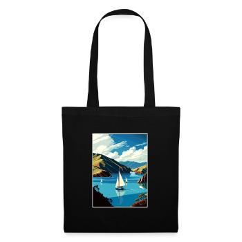 Marlborough Sounds Neuseeland Reiseposter - Stoffbeutel - Schwarz - Vorne