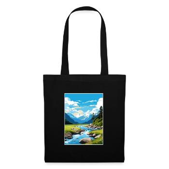 Fiordland Nationalpark Neuseeland Reiseposter - Stoffbeutel - Schwarz - Vorne