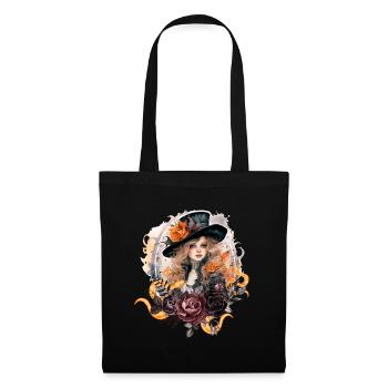 Spooky Halloween Hexe mit Schlangen - Stoffbeutel - Schwarz - Vorne
