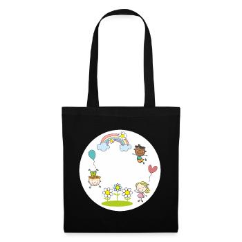 Assorted Kids Rainbow Floral Balloon - Tote Bag - black - Front