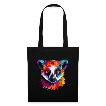 Colorful Lemur, Splashes of Paint, Splashes of Paint - Tote Bag - black - Front
