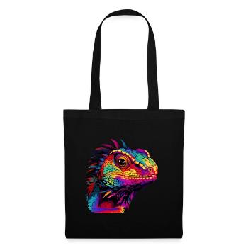 Colorful lizard paint blobs paint splashes - Tote Bag - black - Front