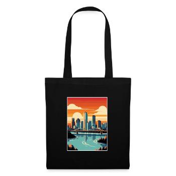 Brisbane Australien Vintage Reiseposter Souvenir - Stoffbeutel - Schwarz - Vorne