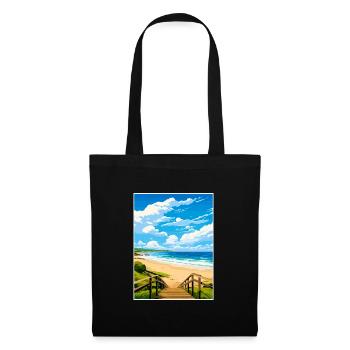 Byron Bay Australie Vintage voyage affiche Souvenir - Sac en tissu - noir - Devant