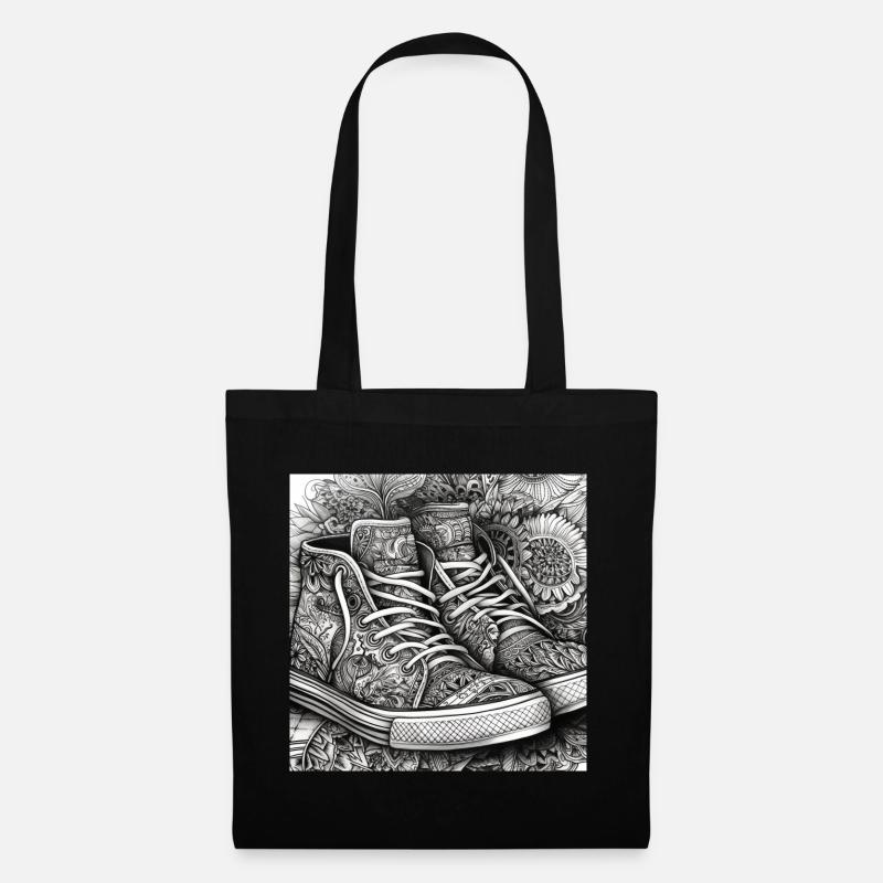 Sneaker - Stoffbeutel - Schwarz