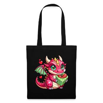 Dragon coloré - Sac en tissu - noir - Devant