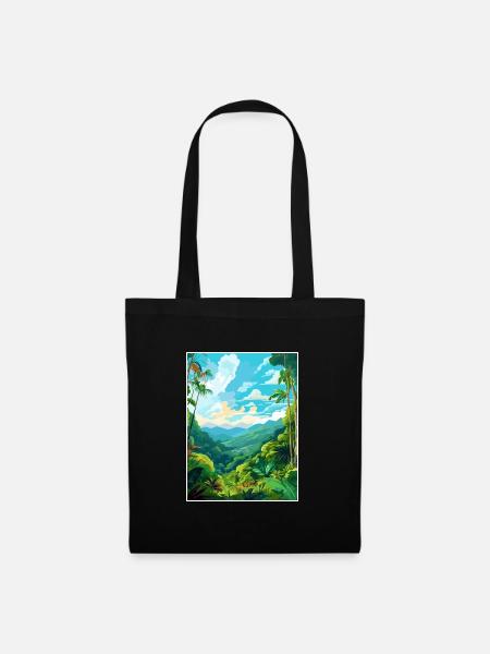 Amazone Regenwald Vintage Reiseposter Souvenir - Stoffbeutel - Schwarz