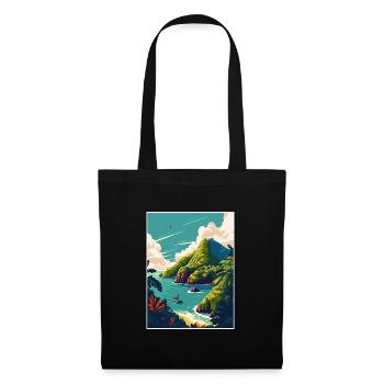 Dominica Caribbean Vintage Travel Poster Souvenir - Tote Bag - black - Front