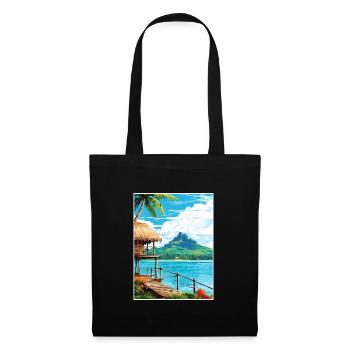 Bora Polynésie Française Vintage Voyage Poster WPA - Sac en tissu - noir - Devant