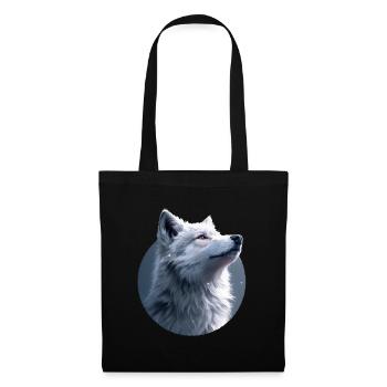 Illustration de Loup Blanc - Sac en tissu - noir - Devant