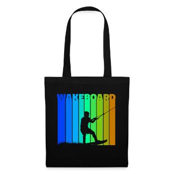 Wakeboard Spruch Kitesurfer Surfen Wassersport - Stoffbeutel - Schwarz - Vorne