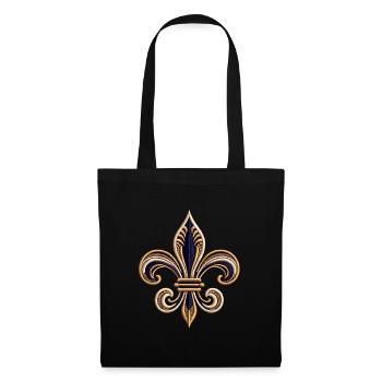 T-shirt Broderie Fleur-de-Lis Élégante - Sac en tissu - noir - Devant