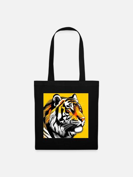Tiger Pop Art - Stoffbeutel - Schwarz