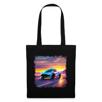 futuristic car in sunset colors - Tote Bag - black - Front