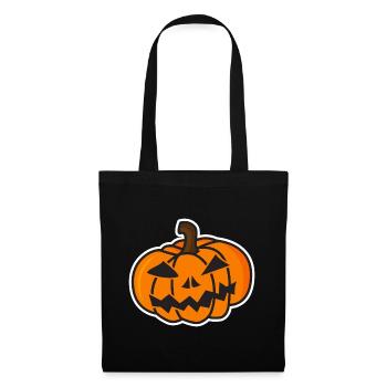 Maquette amusante de citrouille d’Halloween - Sac en tissu - noir - Devant