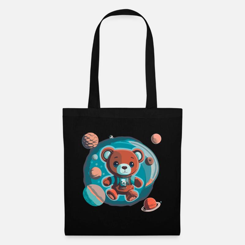 Ours en peluche explorateur de l’espace - Sac en tissu - noir