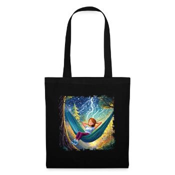 Girl on hammock, chilling, with flashes - Tote Bag - black - Front
