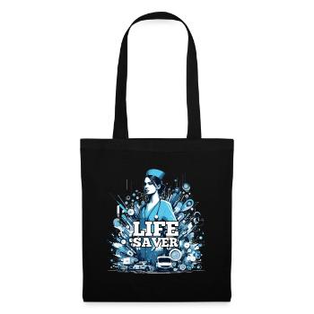 Cadeau de sauveteur d’infirmière - Sac en tissu - noir - Devant