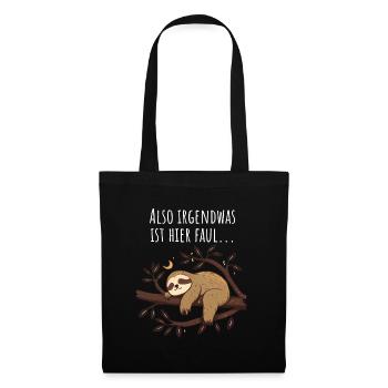 Il y a quelque chose de louche ici | Cadeau de paresseux - Sac en tissu - noir - Devant