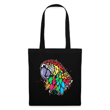 Animaux, Oiseau, Perroquet, Amoureux Des Oiseaux, Zoo, Tropical - Sac en tissu - noir - Devant