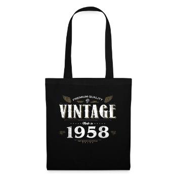 66 Jahre alter Jahrgang 1958 Limitierte Auflage 66. - Stoffbeutel - Schwarz - Vorne