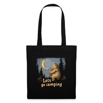 Lets Go Camping Bär - Stoffbeutel - Schwarz - Vorne
