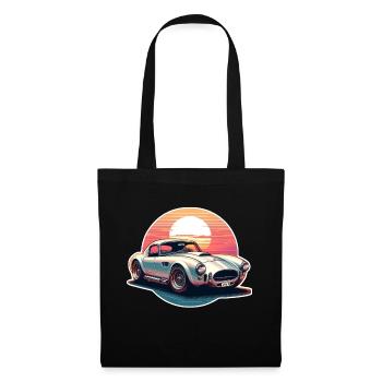 voiture vintage couché de soleil - Sac en tissu - noir - Devant
