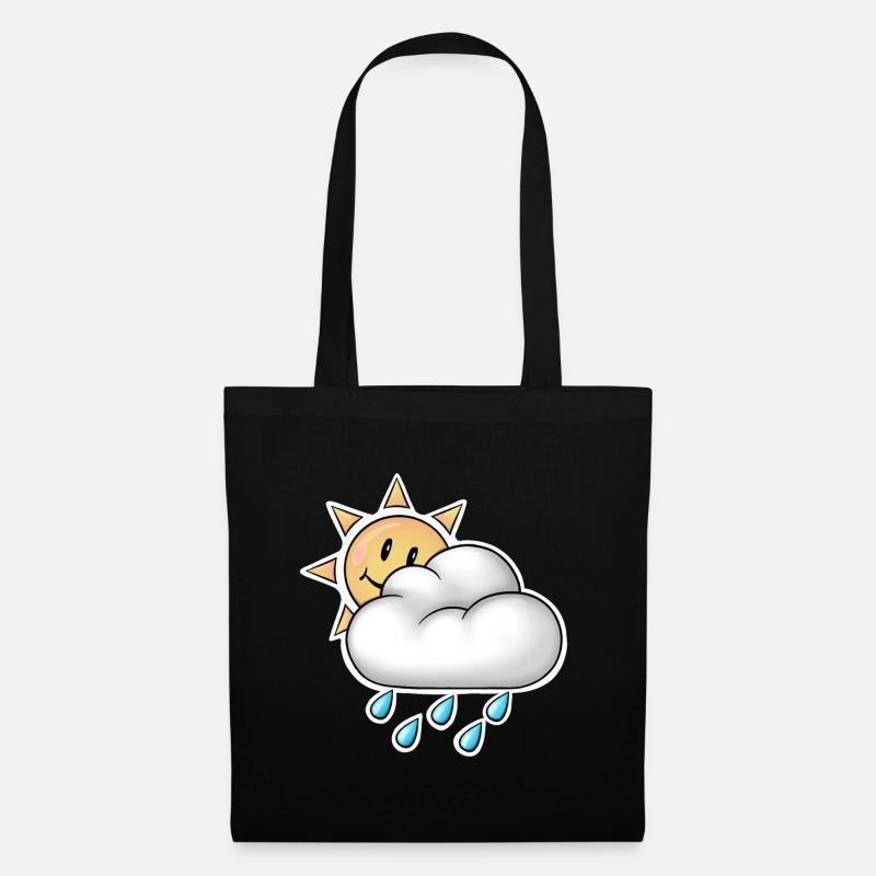 Cheerful Sun with Cloud Rain - Tote Bag - black