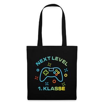 Bunte Spielekonsole Next Level 1.Klasse - Stoffbeutel - Schwarz - Vorne