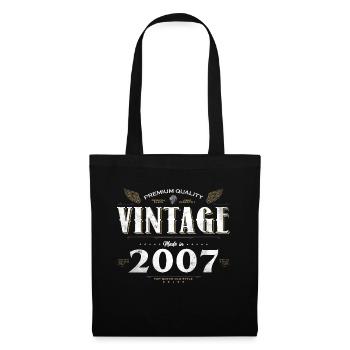 17 Jahre alter Jahrgang 2007 Limitierte Auflage 17. - Stoffbeutel - Schwarz - Vorne