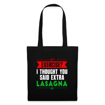 Faire de l'exercice ? Lasagne - Sac en tissu - noir - Devant