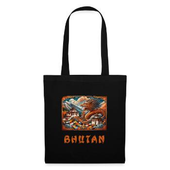 Bhutan dragon Buddha Thimphu - Tote Bag - black - Front