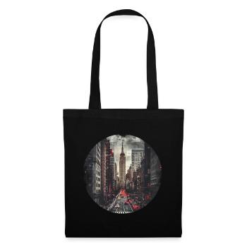 New York City NYC USA Amerika Stadt Skyline Retro - Stoffbeutel - Schwarz - Vorne